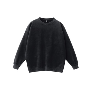 Men's Oversized O-Neck Sweatshirt 400gsm French Terry Knitted Garment Washed Vintage Look Drop Shoulder Loose Fit Autumn Streetw - Product Image 4