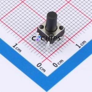 TSA06131-095B332BA Tactile Switch Through hole-4P,6.1x6.1mm Switch Single Pole Single Throw Round Button 1.8N 6.1mm - Product Image 1