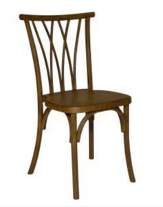 <span class=keywords><strong>Chaise</strong></span> de mariage à dossier croisé en résine imitation <span class=keywords><strong>bois</strong></span> antique à louer - Product Image 1