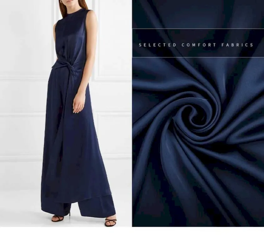 High Quality Breathable Wrinkle Resistant Matte Satin Fabric 90gsm Satin 50D*50D 100%Polyester Elastic Matt Silk Satin Fabric
