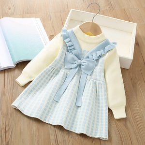 Vestido de Punto con Lazo Dulce, Manga Larga, Cuello Redondo, Estilo Princesa para Niñas Hermosas (<span class=keywords><strong>Sin</strong></span> <span class=keywords><strong>Ropa</strong></span>) - Product Image 4