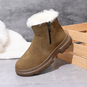 Bottes d'hiver pour hommes doublées de laine, couleur unie, bottines antidérapantes pour l'extérieur - Product Image 2