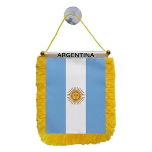 Bandera Argentina Económica de 21x14cm para Colgar, con Logotipo Personalizado, Impresión Digital, Poliéster, para Espejo Retrovisor de Auto, con Borla - Product Image 2