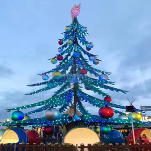 Tour d'arbre de Noël en fibre de verre et en métal 32 places Divertissement familial Manèges de parc à thème intérieur/extérieur pour centre commercial - Product Image 1