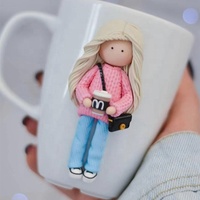 Mug en argile polymère pour fille médecin, cadeau, mug fait à la main, design personnalisé
