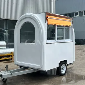 Chariot de restauration mobile personnalisé pour bubble tea, populaire en Europe, avec toit rond, pour la vente en extérieur - Product Image 3