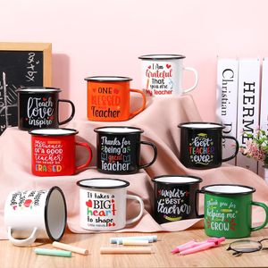Tazas de café de sublimación de esmalte de imitación vintage de <span class=keywords><strong>metal</strong></span> blanco personalizado tazas de esmalte de 12oz para impresión por sublimación - Product Image 5
