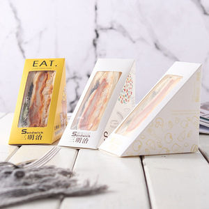 Customized Disposable Biodegradable Kraft Paper Folders Triangle Sandwich Box Offset Printing Custom Color Logo Food <strong>Realpack</strong> - Product Image 1