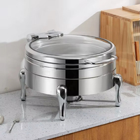 Heißer Verkauf: Luxuriöses rundes Chafing Dish aus Edelstahl – Gastronomie-Buffet-Speisenwärmer direkt vom Hersteller – Chafing Dish Set