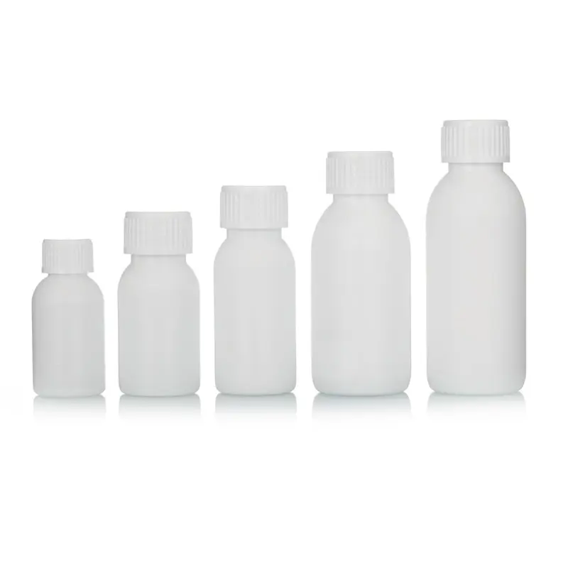 Venta al por mayor de diferentes tamaños PP blanco graduado botella de plástico líquido botella de medicina de plástico para líquido oral