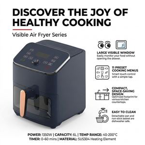 Friteuse à air intelligente Wi-Fi 6L avec fenêtre de visualisation numérique, 11 préréglages, cuisson saine sans huile, pour la cuisine - Product Image 5