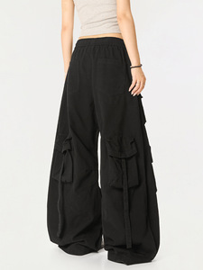 กางเกงยูทิลิตี้ผ้าแคนวาสวินเทจ หลายกระเป๋า ชายโค้ง ทรงหลวม ใส่ได้ทั้งชายและหญิง ทนทาน สไตล์ลำลอง แรงบันดาลใจจากชุดทำงาน ทนทานต่อการใช้งาน - Product Image 5