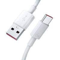 Kabel Pengisian Daya Super Cepat 6A Tipe C 1m Jaket TPE Oranye 4 Inti Flash Charge Kompatibel untuk Ponsel Android LeEco