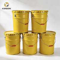 Seau en métal personnalisé de 18 L avec couvercle à motif floral, seau à peinture métallique pour l'emballage de peintures, bidons métalliques vides de 18 litres, vente directe usine