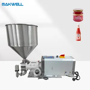 Makwell Semi-Automatische Hete Saus Tomatenpuree Korrelige Vloeibare Rotorpomp Vulmachine