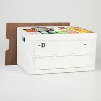 Boîte de rangement de camping pliante moderne à ouverture latérale avec couvercle en PP Organisateur de voiture de grande capacité