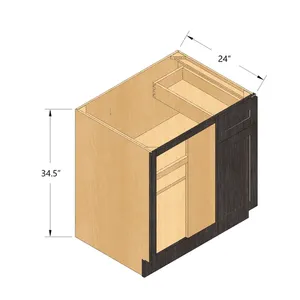 现代摇床风格2面板壁柜，带水槽抽屉滑梯和篮子胶合板外壳，公寓平面设计解决方案