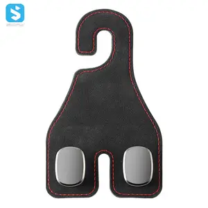 Auto Interior Accessories Pair Pack Suede Alloy Hook Interior Kits Rear Seat Hook Car Backseat Storage Hook