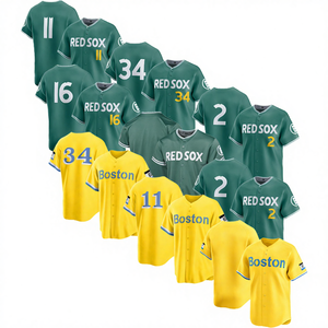 Maillot et short de baseball américains personnalisables de qualité supérieure, respirants, avec numéros d'équipe cousus, col en V, polyester 220g, pour hommes adultes - Product Image 4