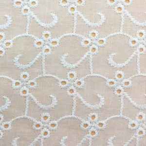 RXF0474 Professional embroidery lace 100 Cotton organic cotton muslin Fabric for bed sheet