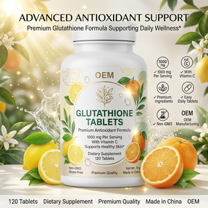 Comprimés de glutathion OEM ODM, complément alimentaire antioxydant avec vitamine C, sans OGM, sans gluten, 120 unités - Product Image 3