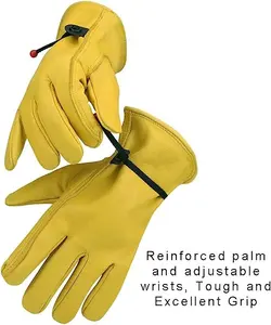 Custom Logo Lederen Grip Tuin Veiligheidswerk Handhandschoenen