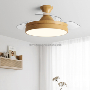 Hiện đại Chic LED ánh sáng quạt trần với có thể thu vào từ xa im lặng DC động cơ Hidden Blade cho phòng khách sử dụng - Product Image 1