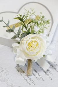Boutonnière de poignet fleurs Corsage broche boutonnière hommes Bracelet de mariage demoiselle d'honneur bouton de mariage témoin Corsage - Product Image 6