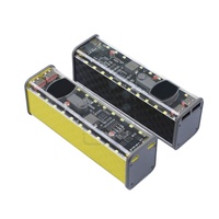Boîtier de batterie externe DIY 8*18650, charge rapide PD 45W 22.5W, coque de rangement transparente avec lumière, sans batterie