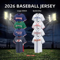 Jersey Baseball Tim Nasional Piala Dunia Bisbol 2026, Kaos Baseball Kandang, Pakaian Kustom, Bordir, Celana Pendek