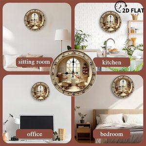Round Wooden Wall <b>Clock</b> 25x25Cm Indoor Hanging Quartz Silent Modern Home Decor - Product Image 6