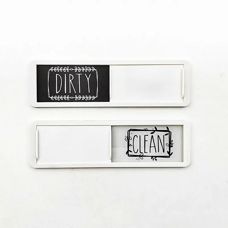 Clean Dirty Dishwasher Magnet Easy to Read Slide Changing Signs Non-Scratch Magnetic Signage Indicator for Kitchen Dishes