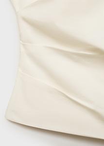 Nouveau T-shirt court décontracté et sexy pour femme, style estival 2026, noir, à épaules dénudées, brodé de fleurs irrégulières - Product Image 4