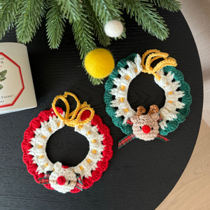 Collier de Noël pour animaux de compagnie (chats et chiens), clochettes du Père Noël, bavoirs de rennes, écharpes tricotées, e-commerce transfrontalier - Product Image 5