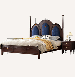 <span class=keywords><strong>Letto</strong></span> in Legno Massello Stile Americano di Lusso, Europeo, Moderno Minimalista, Vintage, <span class=keywords><strong>Letto</strong></span> Principessa, Semi-lusso - Product Image 5
