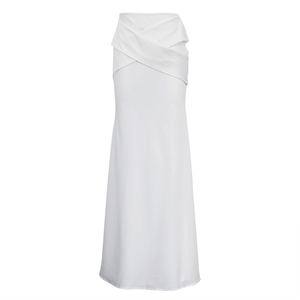 <span class=keywords><strong>Jupe</strong></span> <span class=keywords><strong>longue</strong></span> blanche taille haute zippée au dos pour femme – Nouveautés 2026 – Jupes maxi formelles élégantes pour femmes - Product Image 4
