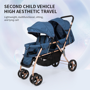 Twin Xe đẩy Trọng lượng nhẹ Linen đôi xe đẩy cho em bé và trẻ mới biết đi có thể gập lại du lịch Twin poussette - Product Image 6