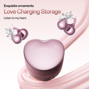 Auricolari <span class=keywords><strong>Bluetooth</strong></span> M186 a Forma di Cuore con Clip Aperta, Fibbia con Diamanti e Specchio per il Trucco, Regalo di San Valentino per Donne - Product Image 4