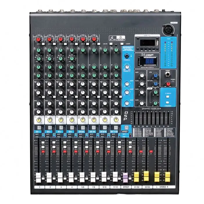 QX12 canale DJ Console digitale Profesional de Karaoke Mixer amplificatore Audio sistema Audio Micro Audio Mixer
