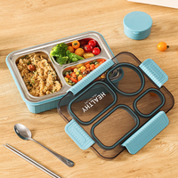 Boîte à bento en acier inoxydable étanche pour enfants Boîte à lunch Tiffin violette pour filles avec couvercles Capacité d'aliments chauds pour les déjeuners des enfants