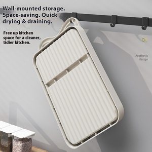 Estante de almacenamiento de cuchara de sopa montado en la pared plegable <span class=keywords><strong>Vertical</strong></span> multifuncional cocina hogar olla cubierta estante soporte de almacenamiento - Product Image 4