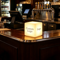 Cubo Luminoso Personalizzabile con Logo, Insegna LED Pubblicitaria 16RGB, Lampada Solare da Esterno Impermeabile IP65