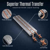 Plaque de refroidissement liquide en aluminium sur mesure usinée CNC, dissipateur thermique à tubes en cuivre pour chargeur laser, onduleur IGBT