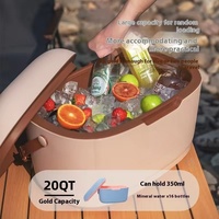 Vente en gros Dernier style Multifonctionnel 12QT Haute performance Court Voyage Boîte rigide Portable Petite Glacière en plastique