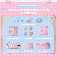 BJBT Kawaii Anime Girls Lolita Cat 7-en-1 Bundle Étui de transport rigide en EVA avec coque de protection pour Nintendo Switch 2