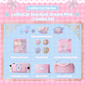 Ensemble complet BJBT Lolita Cat 7-en-1 pour Nintendo Switch 2, étui de transport rigide en EVA avec coque de station d'accueil et <span class=keywords><strong>support</strong></span> pour cartes de jeu - Product Image 6