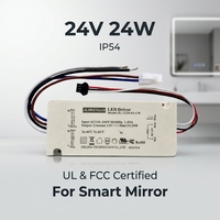 Alimentation LED pour éclairage de meuble de salle de bain intelligent DC24V 24W, transformateur à tension constante certifié UL FCC