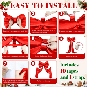 Luxury <b>Large</b> <b>Bow</b> Tie Christmas Wedding Decorations Giant Velvet <b>Bows</b> Hanging Wall Wedding Party Event Decor - Product Image 3
