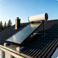 Chauffe-eau solaire à plaque plate pressurisée Lebria pour usage domestique sur toit
