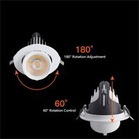 Anti-éblouissement 9w 12w encastré cob réglable led cardan de plafond spot vers le bas lumière pour chambre salon hôtel spots projecteur